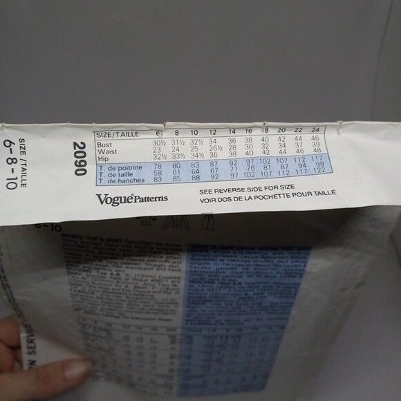 Vogue Sewing Pattern #2090-Ralph Lauren-Sz 6-8-10-Skirt Set-1988-Cut-Complete - Picture 5 of 8